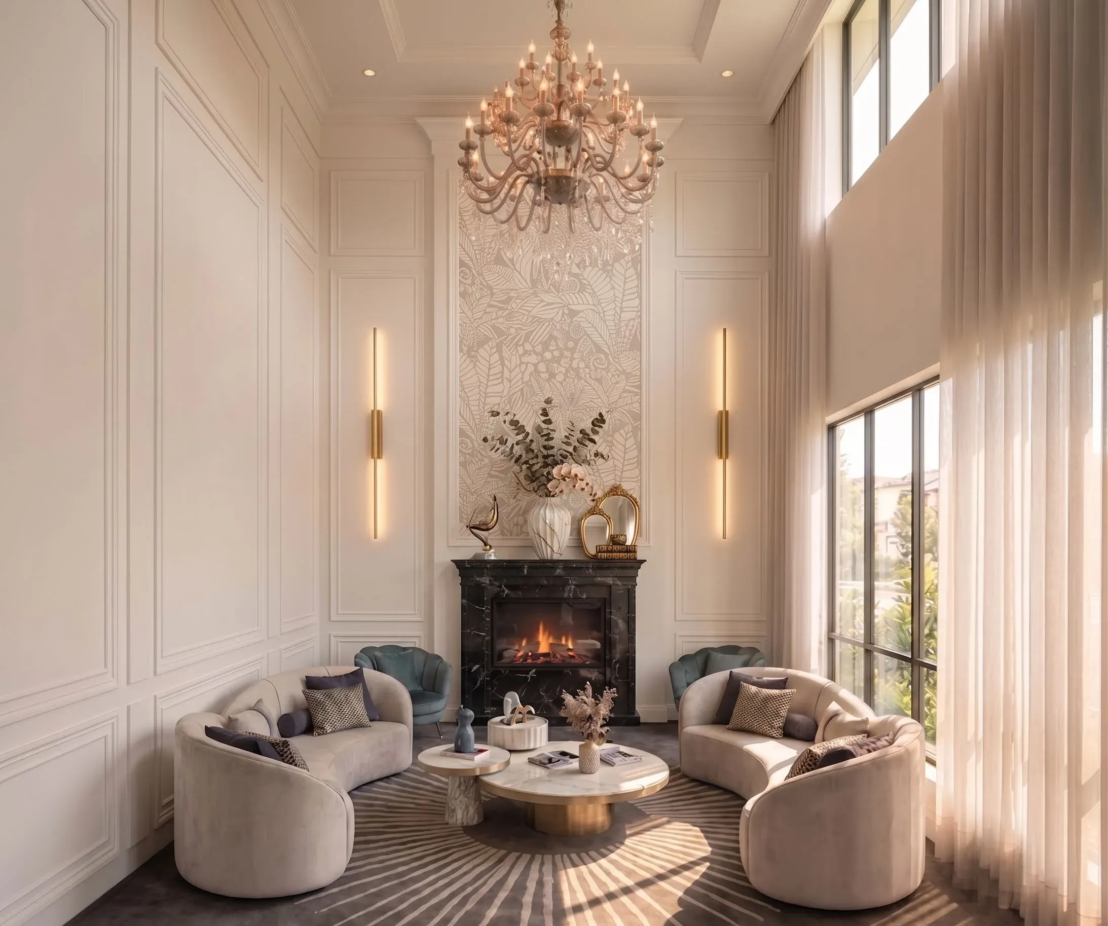 Arcadia residence living reception hall, furniture proposal
