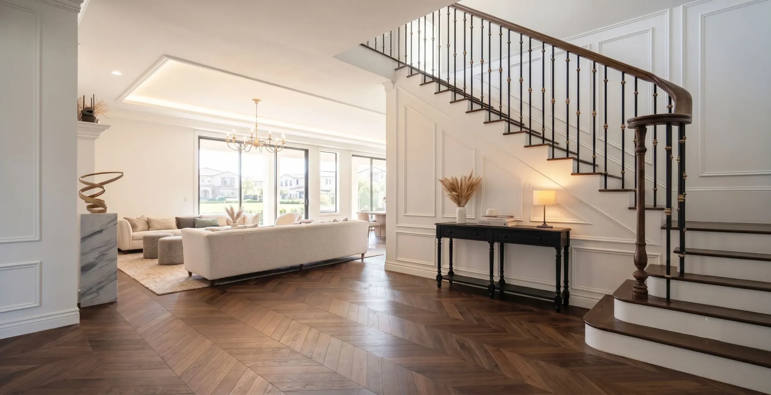 Arcadia residence staircase and hallway, furniture proposal