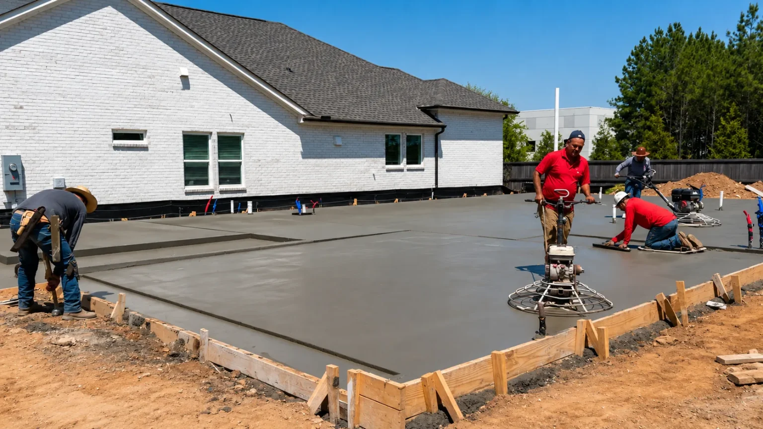 Foundation work and footings prepared for additional structural load