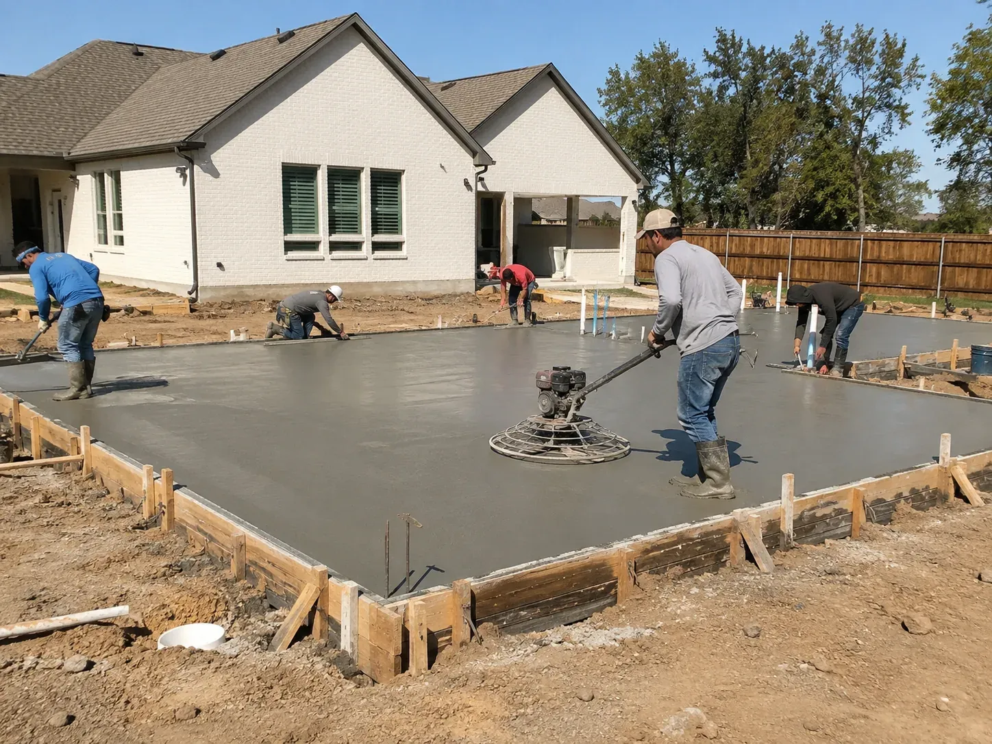 Site work and ground preparation on a custom home lot