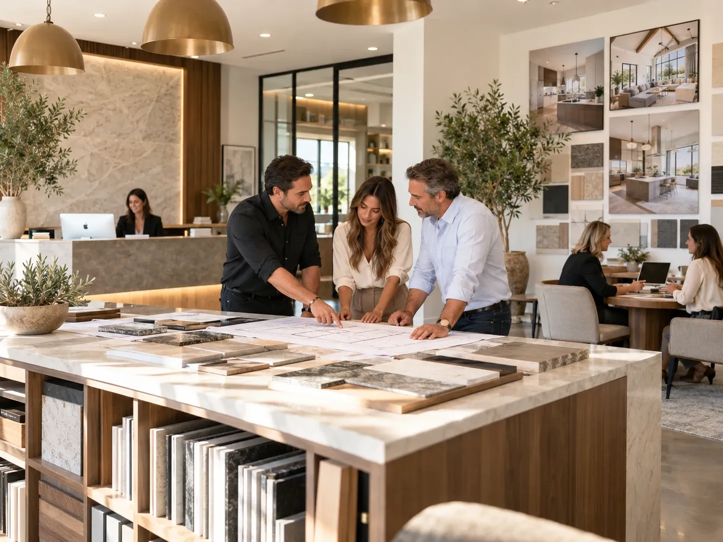 Design consultation and material selection scene