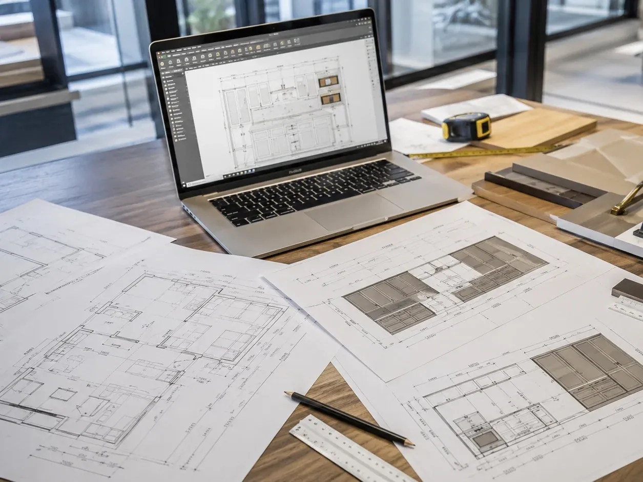 Design drawings and layout planning illustration