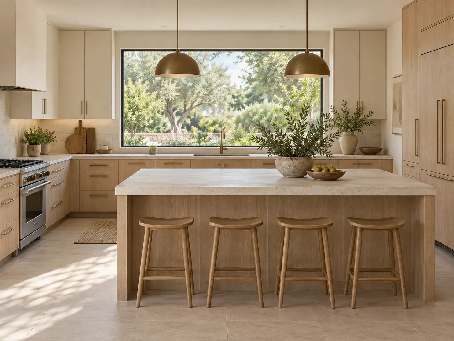 White oak kitchen cabinetry design concept