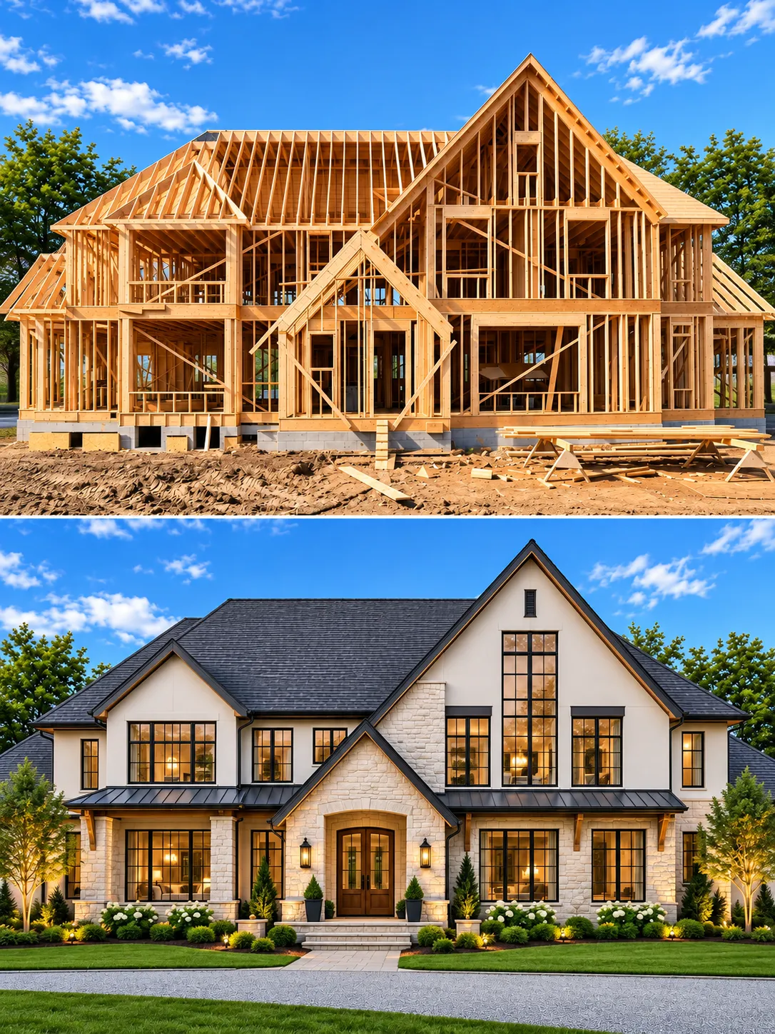 Arrival & Front Elevation paired design concepts